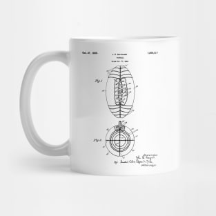 American Football Patent - Football Art - Black And White Mug